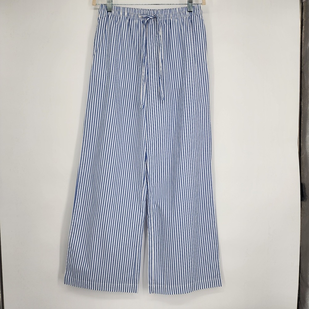 H&M NWT 100% Cotton Striped Pants Small Summer Capsule Minimalist Comfort Chic